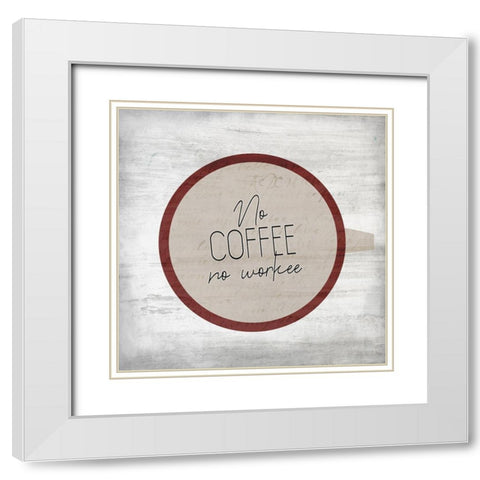 Coffee 3 White Modern Wood Framed Art Print with Double Matting by Kimberly, Allen