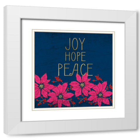 JOY HOPE PEACE White Modern Wood Framed Art Print with Double Matting by Kimberly, Allen