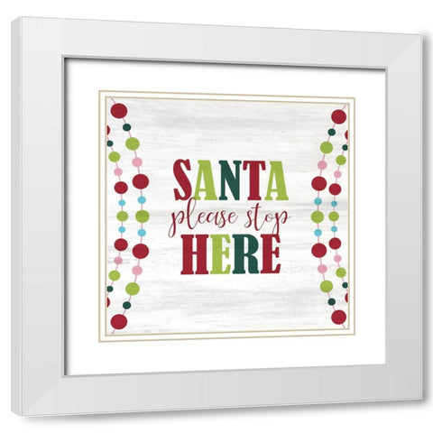 Santa Please White Modern Wood Framed Art Print with Double Matting by Kimberly, Allen