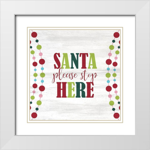 Santa Please White Modern Wood Framed Art Print with Double Matting by Kimberly, Allen