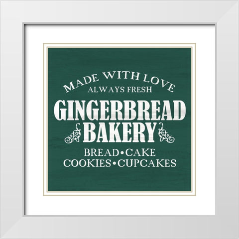Gingerbread Bakery White Modern Wood Framed Art Print with Double Matting by Kimberly, Allen