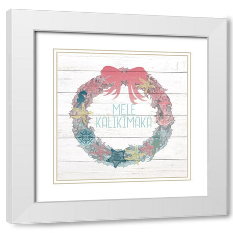 MELE KALIKIMAKA White Modern Wood Framed Art Print with Double Matting by Kimberly, Allen