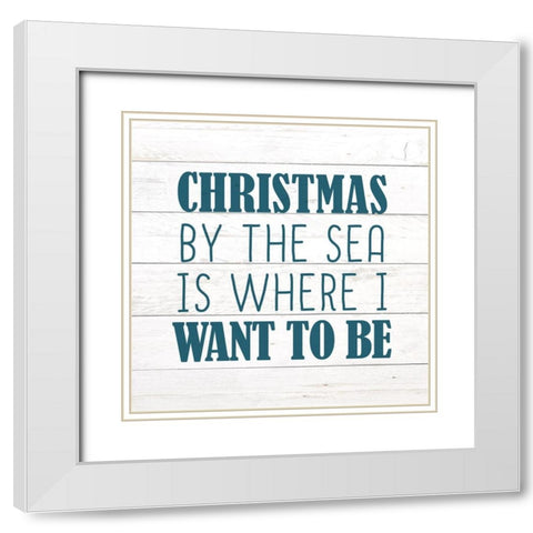 By The Sea White Modern Wood Framed Art Print with Double Matting by Kimberly, Allen