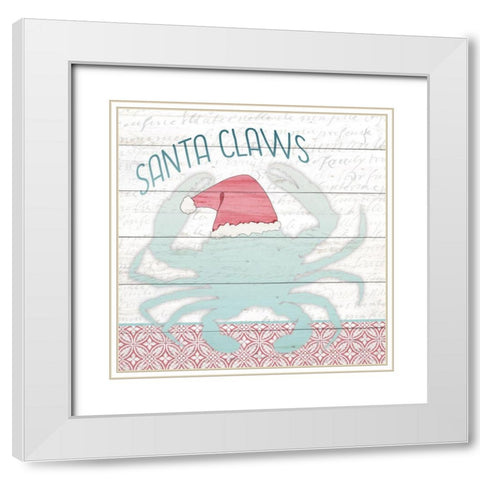 Santa Claws White Modern Wood Framed Art Print with Double Matting by Kimberly, Allen