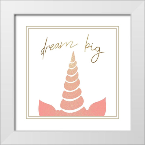 Dream Unicorn White Modern Wood Framed Art Print with Double Matting by Kimberly, Allen