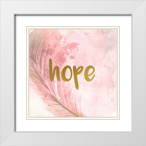 Feathered Hope White Modern Wood Framed Art Print with Double Matting by Allen, Kimberly