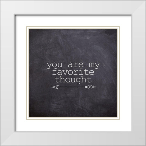 My Favorite Thought White Modern Wood Framed Art Print with Double Matting by Kimberly, Allen