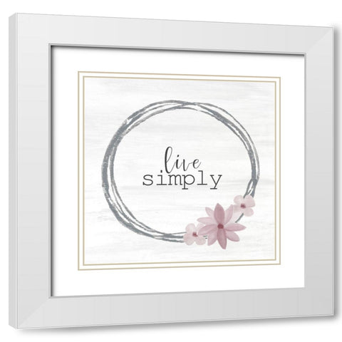 Wildflower Hope 6 White Modern Wood Framed Art Print with Double Matting by Kimberly, Allen