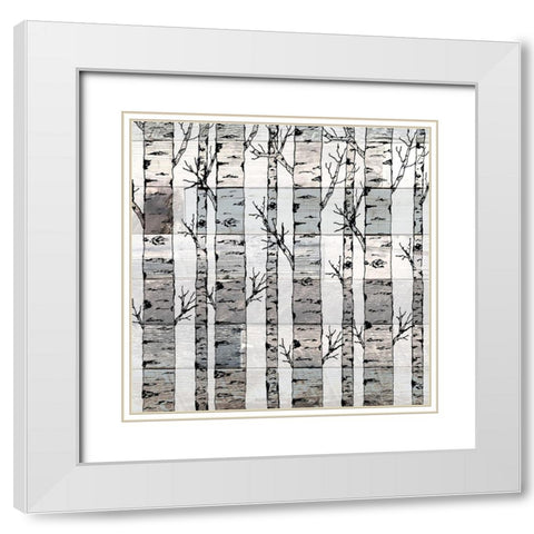 Aspen Walk White Modern Wood Framed Art Print with Double Matting by Kimberly, Allen