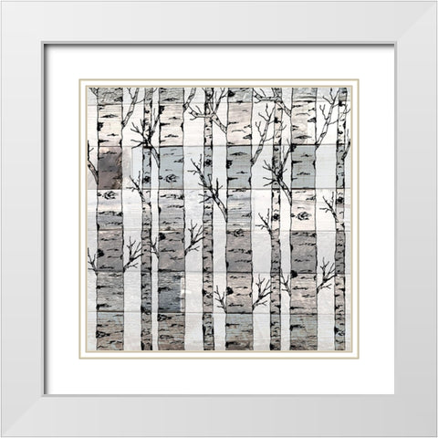 Aspen Walk White Modern Wood Framed Art Print with Double Matting by Kimberly, Allen