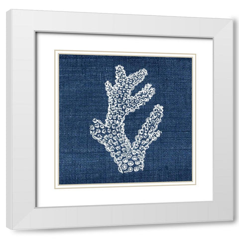 Indigo Sea 3 White Modern Wood Framed Art Print with Double Matting by Allen, Kimberly