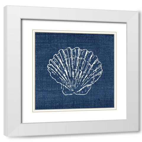Indigo Sea 4 White Modern Wood Framed Art Print with Double Matting by Allen, Kimberly