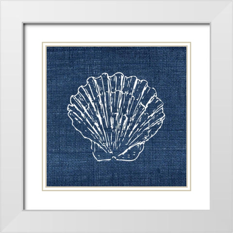 Indigo Sea 4 White Modern Wood Framed Art Print with Double Matting by Allen, Kimberly