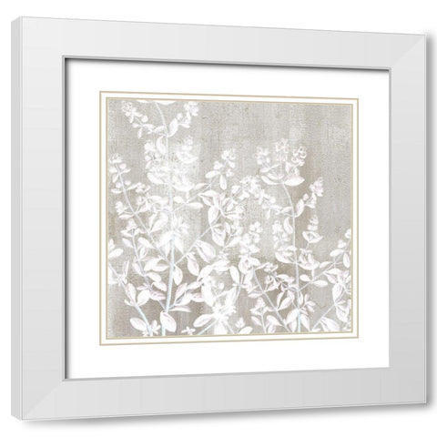 Neutral Botanical Square 1 White Modern Wood Framed Art Print with Double Matting by Kimberly, Allen