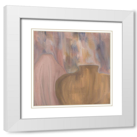 Potted Pink White Modern Wood Framed Art Print with Double Matting by Kimberly, Allen