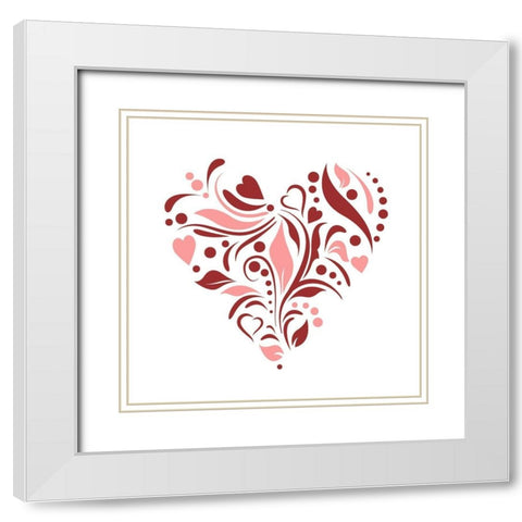 XOXO 2 White Modern Wood Framed Art Print with Double Matting by Kimberly, Allen
