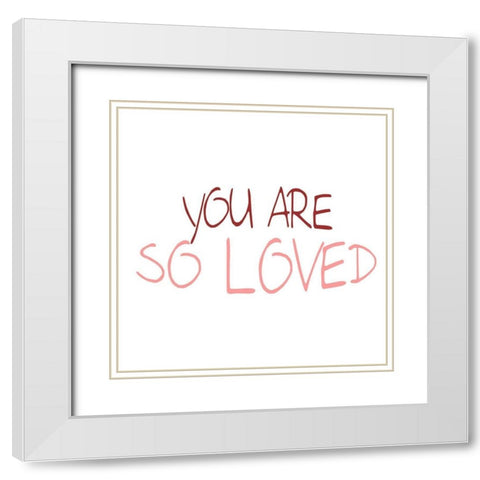 XOXO 3 White Modern Wood Framed Art Print with Double Matting by Kimberly, Allen