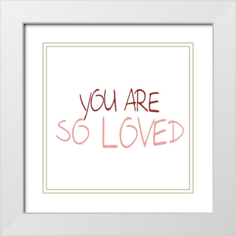 XOXO 3 White Modern Wood Framed Art Print with Double Matting by Kimberly, Allen