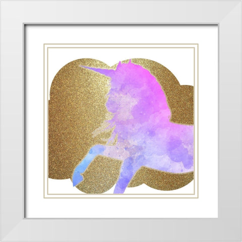 Little Unicorn 3 White Modern Wood Framed Art Print with Double Matting by Kimberly, Allen