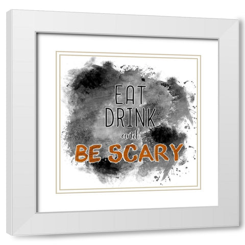 Eat Drink White Modern Wood Framed Art Print with Double Matting by Kimberly, Allen