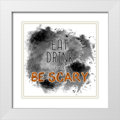 Eat Drink White Modern Wood Framed Art Print with Double Matting by Kimberly, Allen
