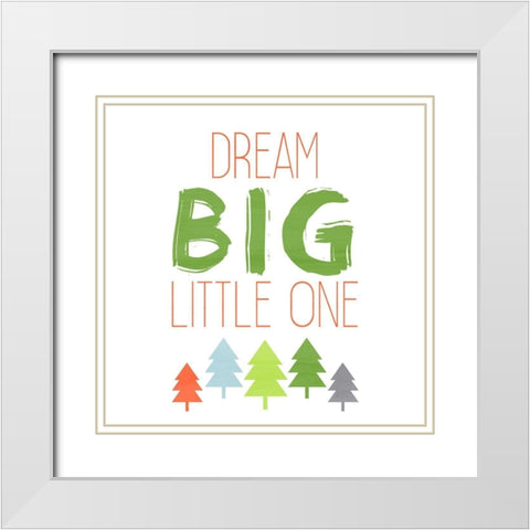 Dino Brave 2 White Modern Wood Framed Art Print with Double Matting by Kimberly, Allen