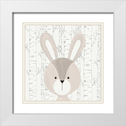 Woodland Friends 3 White Modern Wood Framed Art Print with Double Matting by Kimberly, Allen