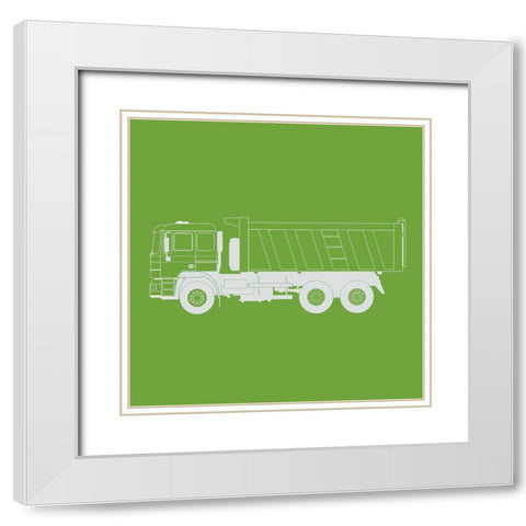 Trucks Trucks 2 White Modern Wood Framed Art Print with Double Matting by Kimberly, Allen