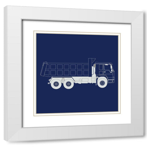 Trucks Trucks 3 White Modern Wood Framed Art Print with Double Matting by Kimberly, Allen