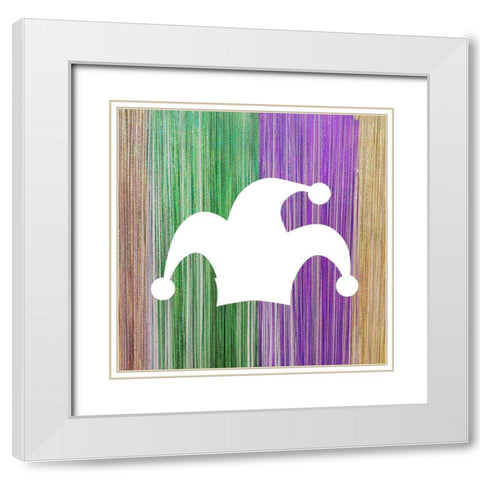 Mardi Gras 3 White Modern Wood Framed Art Print with Double Matting by Kimberly, Allen