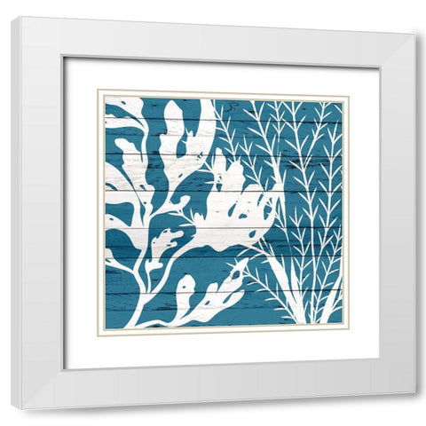 Sea Blues 1 White Modern Wood Framed Art Print with Double Matting by Kimberly, Allen
