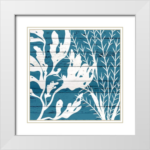Sea Blues 1 White Modern Wood Framed Art Print with Double Matting by Kimberly, Allen
