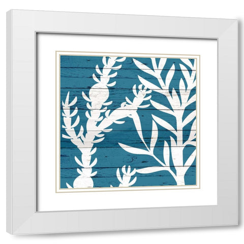 Sea Blues 2 White Modern Wood Framed Art Print with Double Matting by Kimberly, Allen