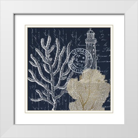Sea Letters 1 White Modern Wood Framed Art Print with Double Matting by Kimberly, Allen