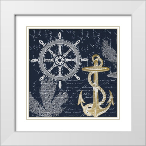 Sea Letters 2 White Modern Wood Framed Art Print with Double Matting by Kimberly, Allen