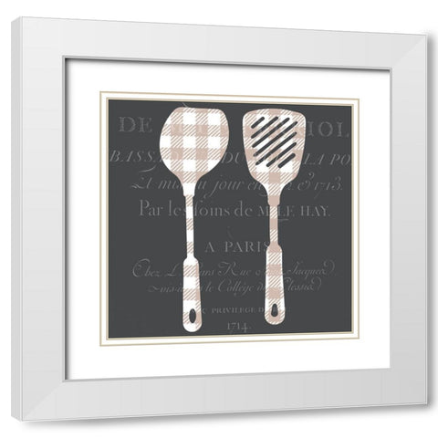 In the Kitchen 1 White Modern Wood Framed Art Print with Double Matting by Kimberly, Allen