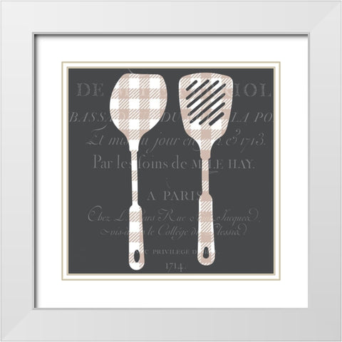 In the Kitchen 1 White Modern Wood Framed Art Print with Double Matting by Kimberly, Allen