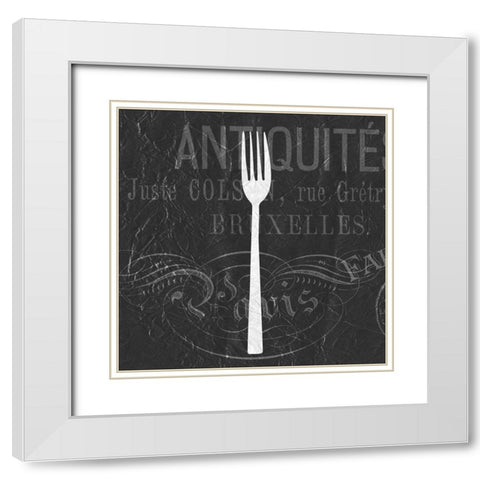 Utensils 1 White Modern Wood Framed Art Print with Double Matting by Kimberly, Allen