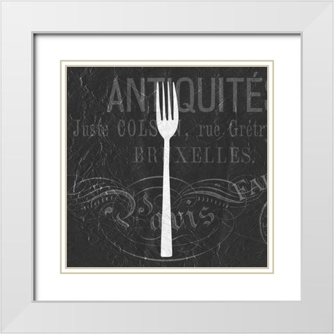 Utensils 1 White Modern Wood Framed Art Print with Double Matting by Kimberly, Allen