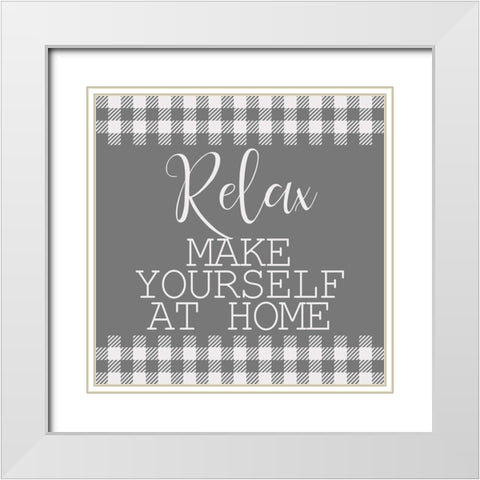 Make Yourself at Home White Modern Wood Framed Art Print with Double Matting by Kimberly, Allen