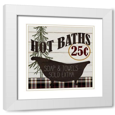Hot Baths White Modern Wood Framed Art Print with Double Matting by Kimberly, Allen