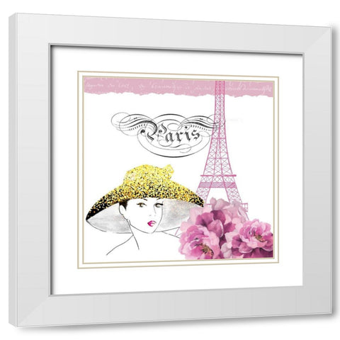 Paris Scents 9 White Modern Wood Framed Art Print with Double Matting by Kimberly, Allen