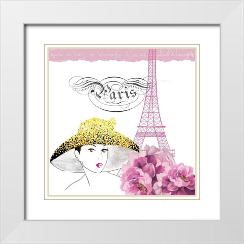Paris Scents 9 White Modern Wood Framed Art Print with Double Matting by Kimberly, Allen