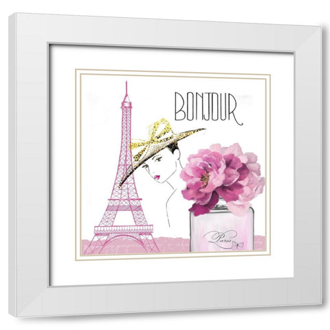 Paris Scents 8 White Modern Wood Framed Art Print with Double Matting by Kimberly, Allen