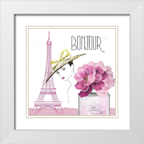 Paris Scents 8 White Modern Wood Framed Art Print with Double Matting by Kimberly, Allen