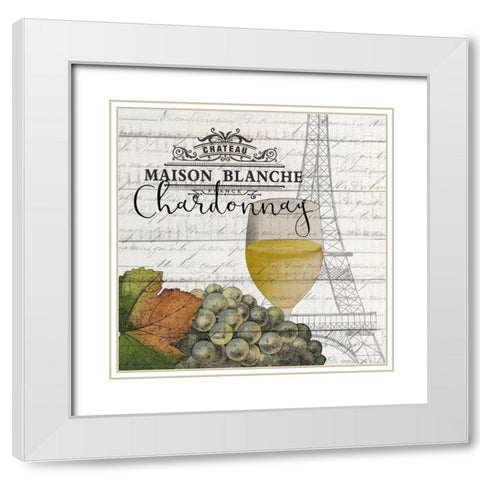 Vino Paris 2 White Modern Wood Framed Art Print with Double Matting by Kimberly, Allen