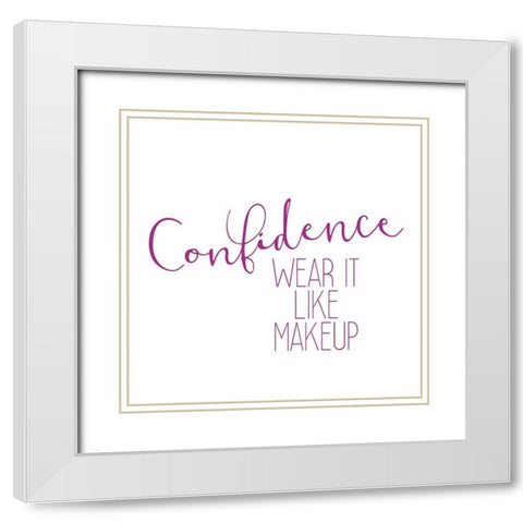 Pink Lips 2 White Modern Wood Framed Art Print with Double Matting by Kimberly, Allen