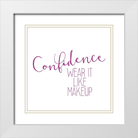Pink Lips 2 White Modern Wood Framed Art Print with Double Matting by Kimberly, Allen