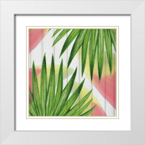 Tropical  Leaves 1 White Modern Wood Framed Art Print with Double Matting by Allen, Kimberly