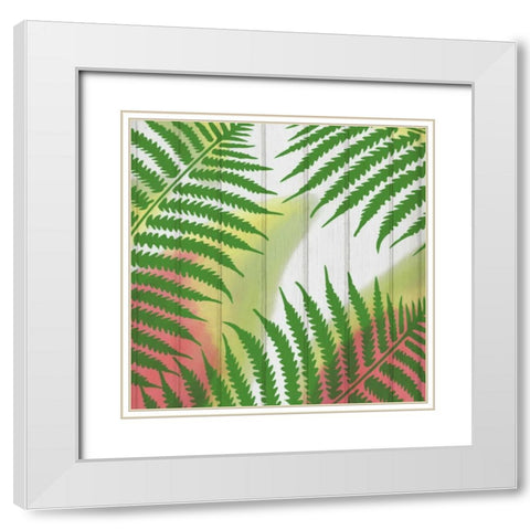Tropical  Leaves 2 White Modern Wood Framed Art Print with Double Matting by Allen, Kimberly